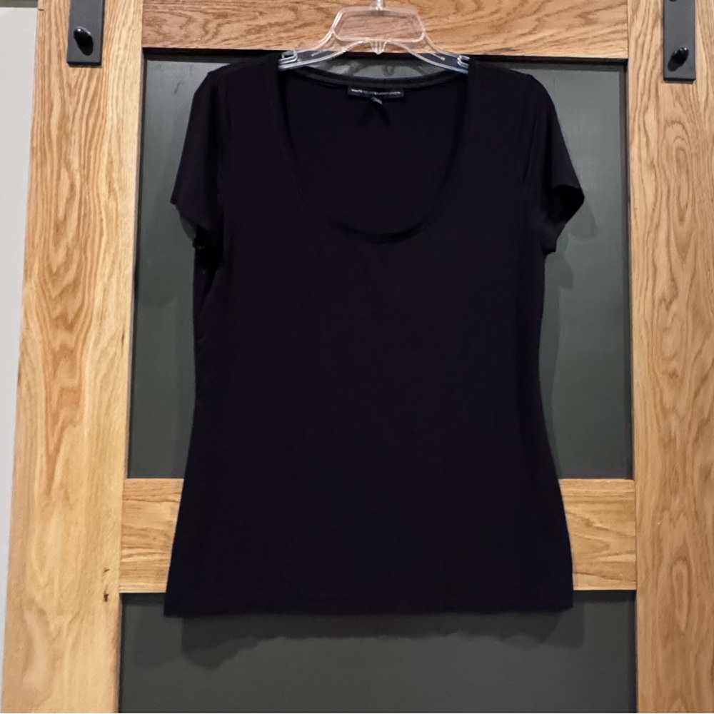 White House Black Market Elegant Black Short Sleeve Top